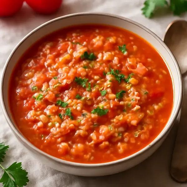 Tomato soup with rice