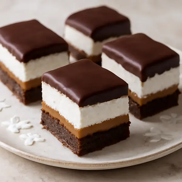 Chocolate-Caramel Bars with Coconut Mousse (Sweet Blog version)
