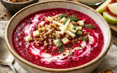 Hot Buckwheat-Beet Elixir with Buttermilk and Apple (fit, winter)