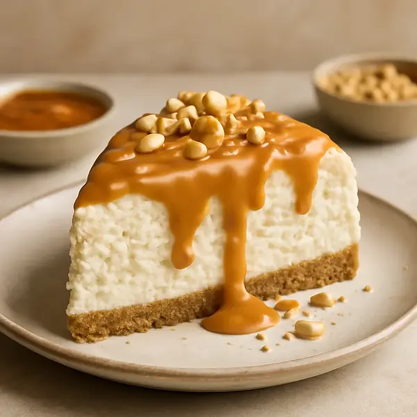 Cloud Cheesecake with Peanut Butter and Salted Caramel