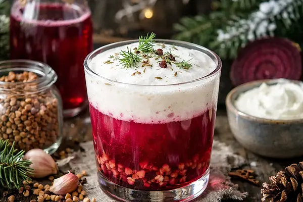 Zimowy eliksir zero waste: Gryczano-buraczany kvass z maślankową pianką (wariant bd3dca39)