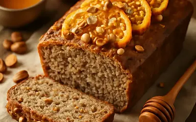 Sweet spelt bread with honey, orange, and nuts