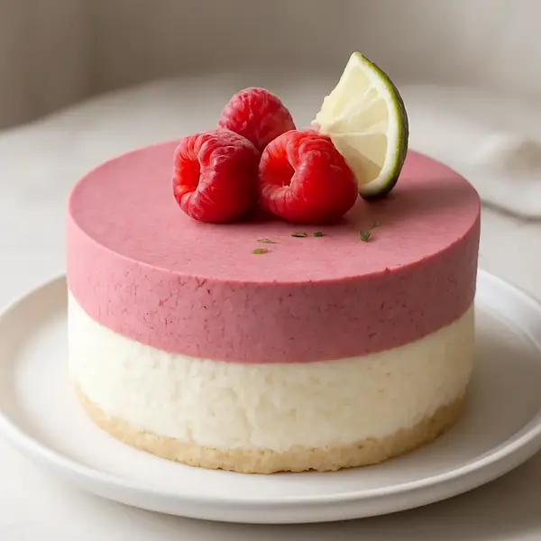 Light Yogurt-Cottage Cheese No-Bake Cheesecake with Raspberry-Lime Mousse