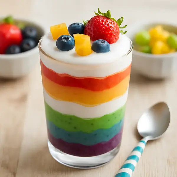 Rainbow Parfait for the Tummy (probiotic dessert for kids)