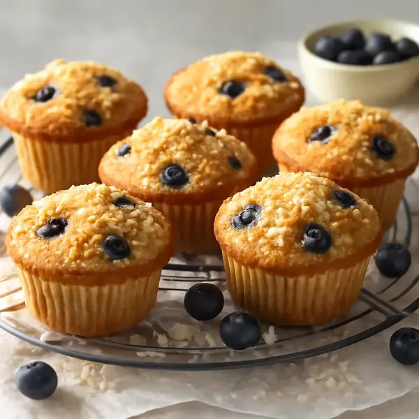 'Muffins from Białystok' with coconut and berries
