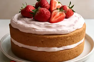 Light Strawberry Cream Biscuit Cake "Sweet Blog"