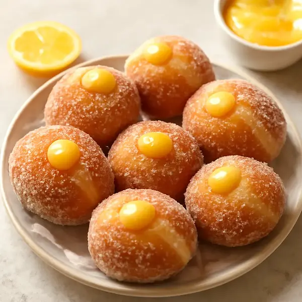 Delicate Lemon-Curd Cheese Doughnuts (Sweet Blog version)