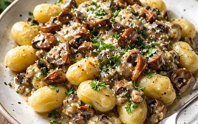 Dumplings with Mushroom Sauce (Polish Classic with a Twist)