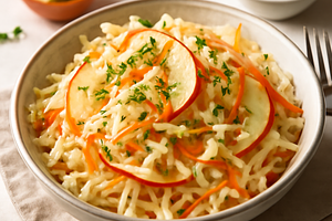 Cabbage Salad with Apple and Carrot (Traditional with a Twist)