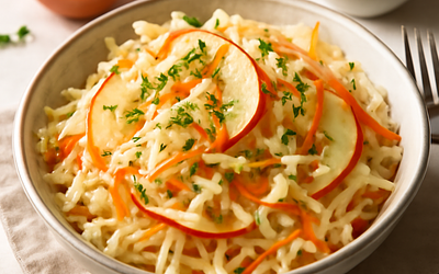 Cabbage Salad with Apple and Carrot (Traditional with a Twist)