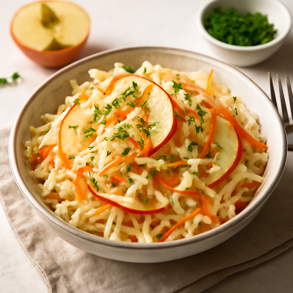 Surówka z białej kapusty z jabłkiem i marchewką (tradycyjna z twistem)