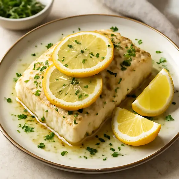 Baked cod with lemon