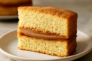 Sponge cake with caramel filling
