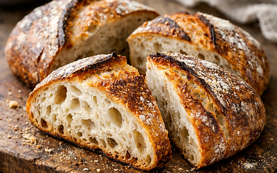 Traditional Sourdough Bread (small loaf for 4 servings)