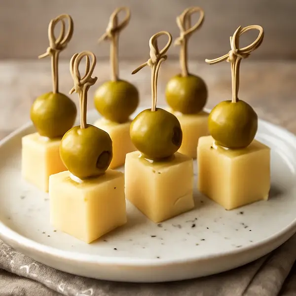 Cheese and Olive Skewers