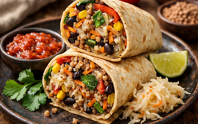 Vegetable Burek with Buckwheat and Sauerkraut (vegetarian)