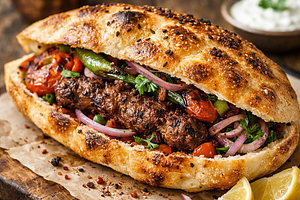 Oven-baked Kebab in Traditional Turkish Bread