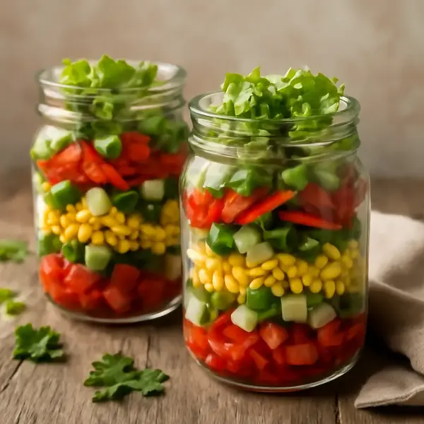 Vegetable Salad in Jars