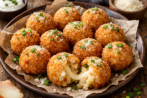 Rice balls with cheese and onion (winter version, 12 pieces)