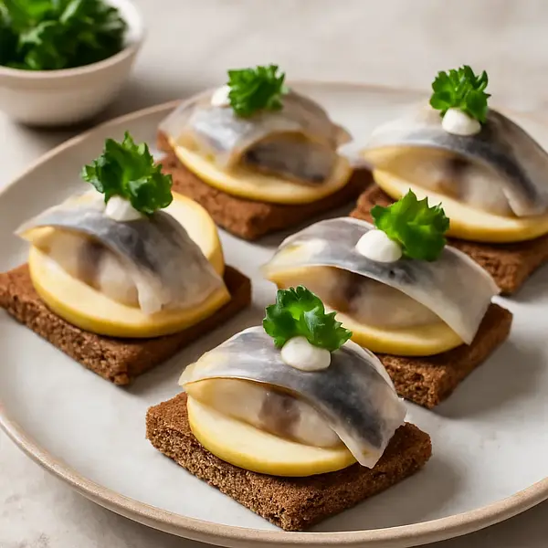 Herring and Apple Skewers — Quick Snack for Christmas Eve