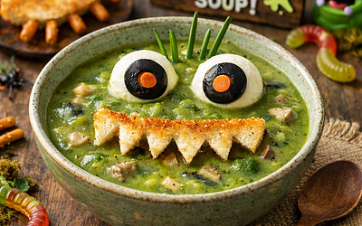 Zupa potworne bagno (grzybowa dla dzieci)