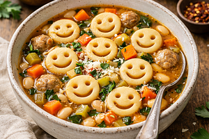 Happy Soup with Noodles