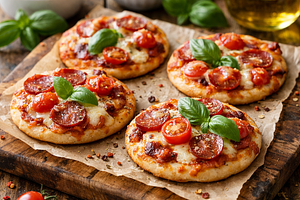 Super quick mini pizzas