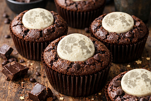 Księżycowe muffinki czekoladowe