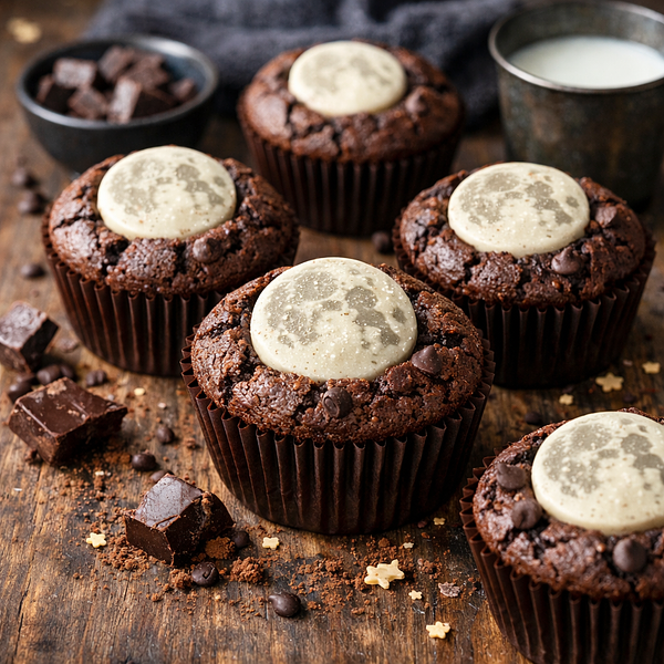 Księżycowe muffinki czekoladowe
