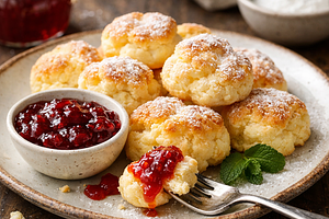 Cheesy Clouds with Jam