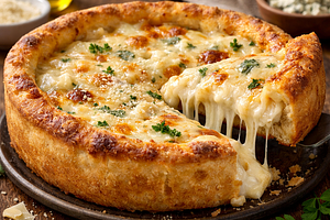 Pizza deep dish cztery sery