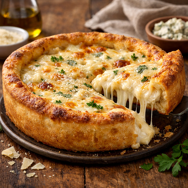 Pizza deep dish cztery sery