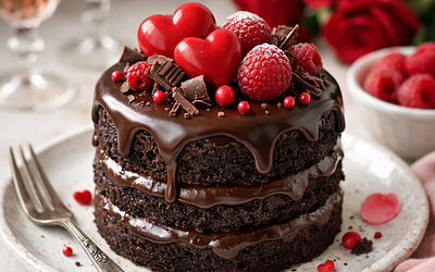 Valentine's Chocolate Cake (4 servings)