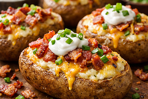 Baked Potatoes with Cheese and Bacon