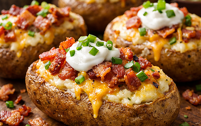 Baked Potatoes with Cheese and Bacon