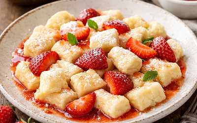 Lazy Dumplings with Strawberries