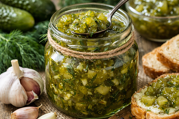 Konfitura z kiszonych ogórków z koperkiem i czosnkiem