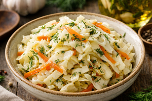 Marinated cabbage with herbal vinegar and dill
