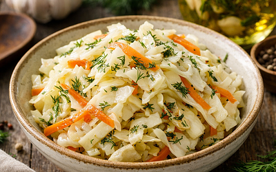 Marinated cabbage with herbal vinegar and dill