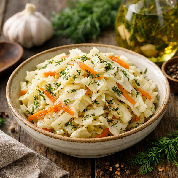 Marynowana kapusta z ziołowym octem i koperkiem