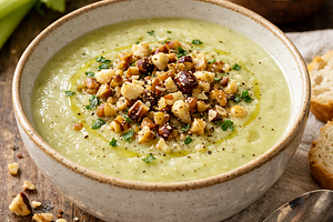 Celeriac cream with roasted nuts