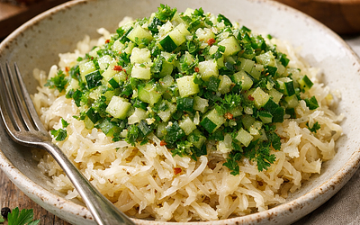 Sauerkraut and Cucumber Relish with Parsley