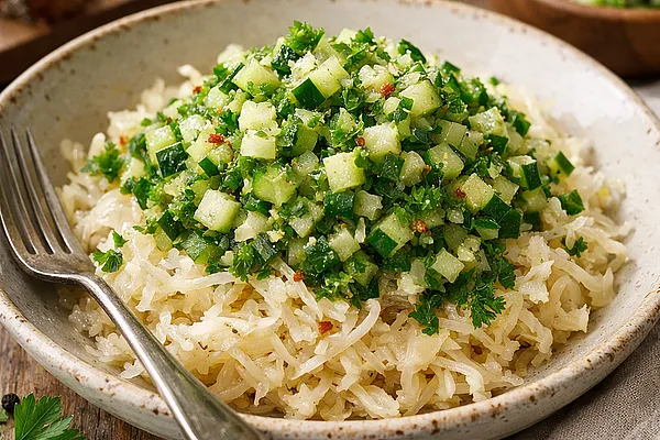 Relish z kiszonej kapusty i ogórków z pietruszką