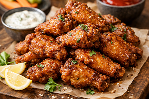 Crispy coating for American-style wings