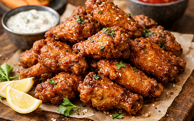 Crispy coating for American-style wings