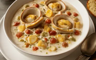 Zupa maślana z małżami