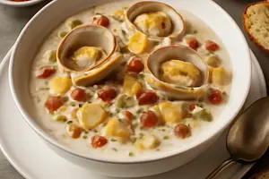 Zupa maślana z małżami