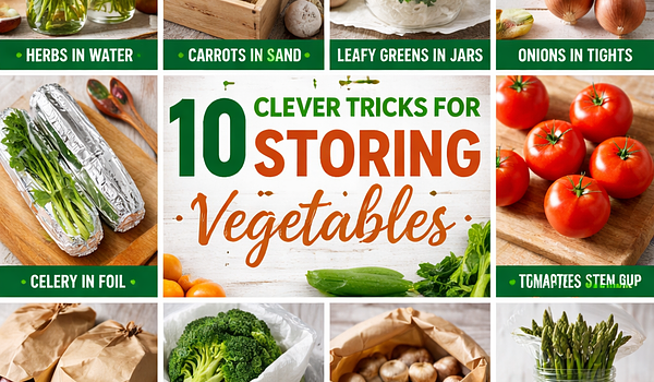 10 sprytnych trików na przechowywanie warzyw w domu