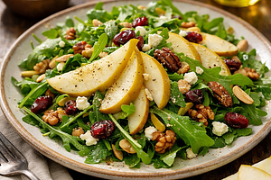 Arugula salad with pears and nuts