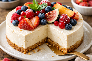Tofu and Fruit Cheesecake